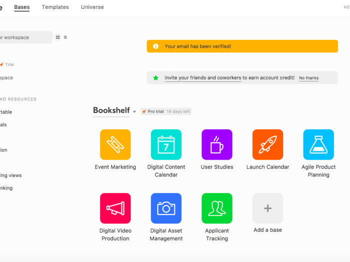 You can choose a template, import a spreadsheet, or start from scratch.