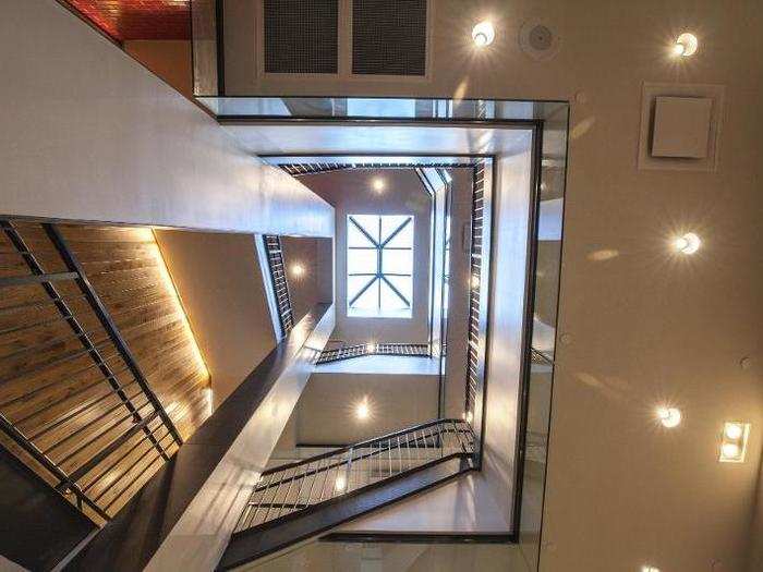 A skylight lets natural light fill the restaurant.