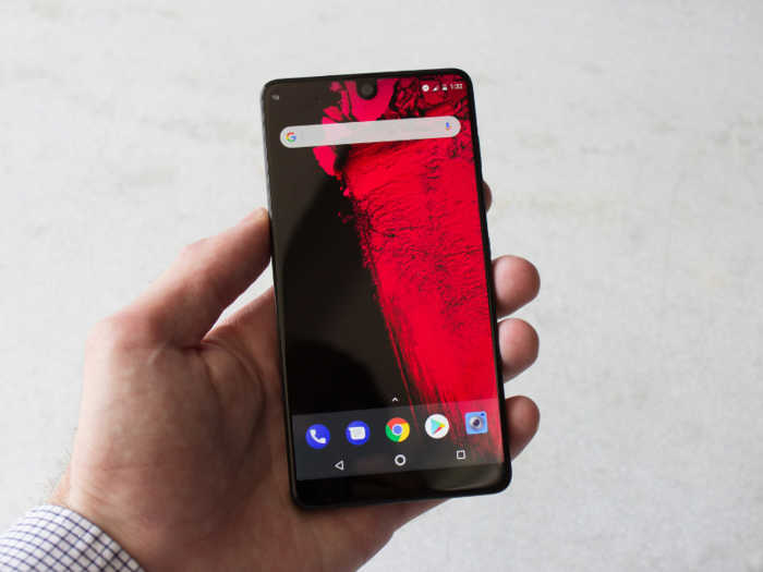 The front of the Essential Phone looks like an average smartphone — except for the notch.