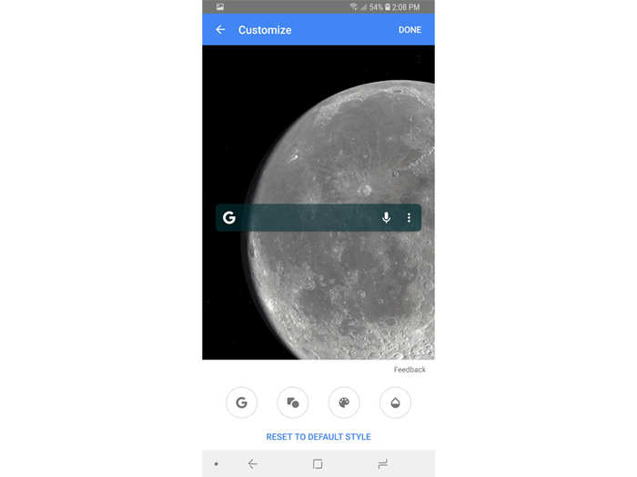 10. Customize the look of the Google search bar on the home screen to make it look better with your background.