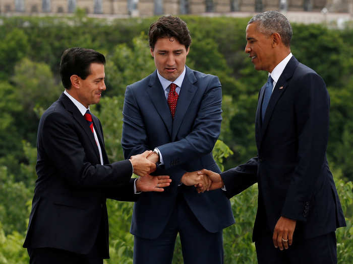 He had his fair share of awkward moments, too. Like that time he survived this complicated handshake.