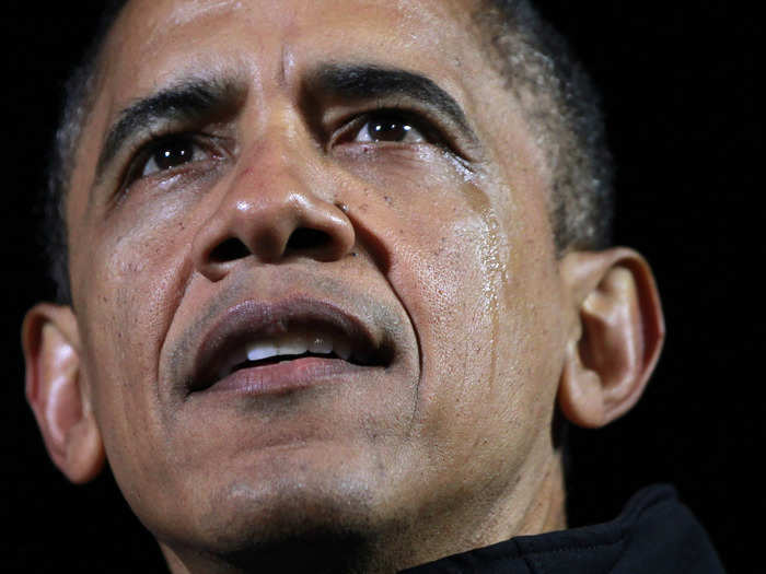 Obama was never afraid to show a little emotion, whether it was his during his final presidential campaign rally ...