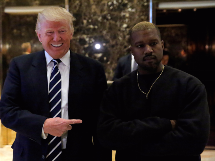 Shortly after the 2016 election, Trump met with rapper Kanye West at Trump Tower in New York. "We