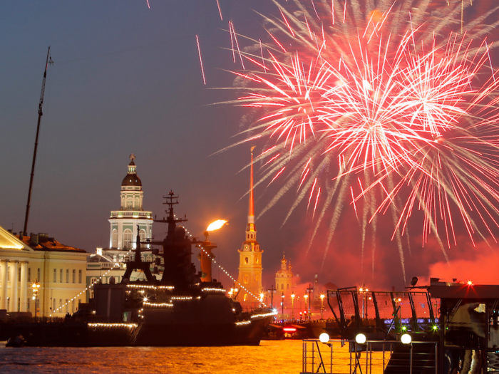 Navy Day usually ends with a massive fireworks display.