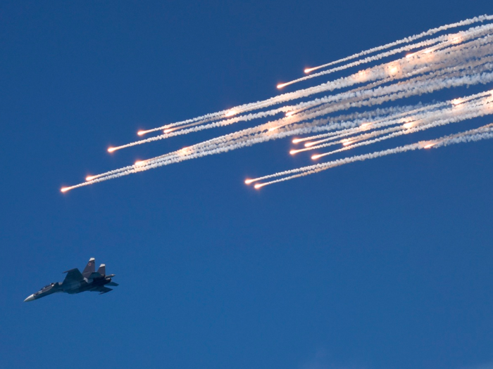 The Russian Navy will have a chance to show off its aircraft, like this Su-33 multirole fighter.