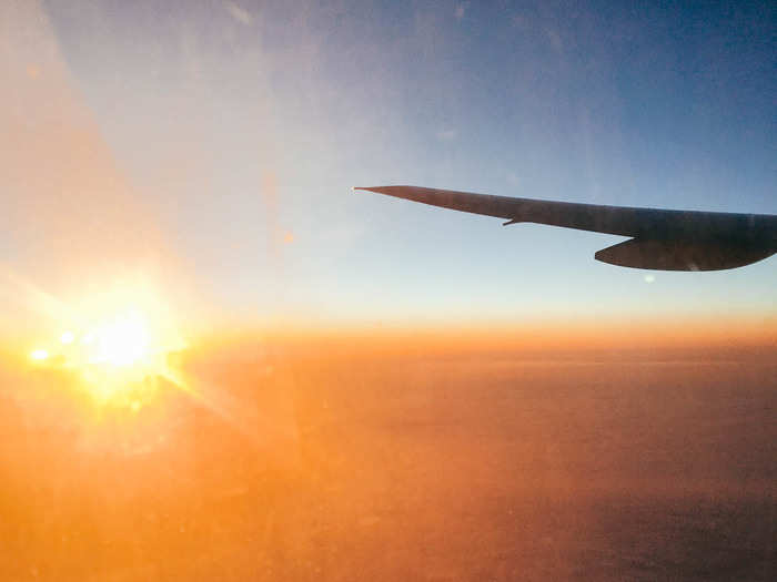 As I saw the first sunset of the 16-hour flight, I realized what a mistake I