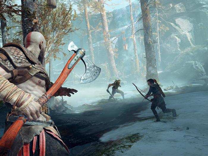 Atreus can also fight, though he primarily serves as a complement to Kratos — various gameplay has shown him firing arrows to stun enemies, or leaping on their backs.