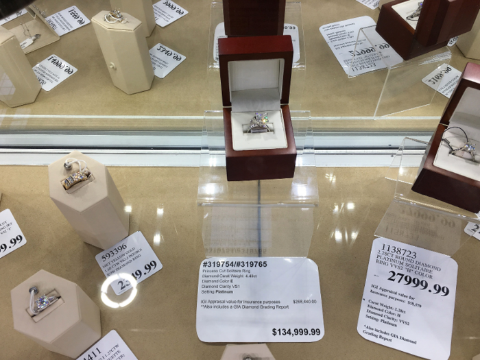 Costco might not be the first store to come to mind when it comes to engagement ring shopping, but it has quite a selection. A Costco employee in San Diego noted that the store sold a "$50,000 ring," while a Roseville, California-based employee mentioned $21,000 rings and a $3,500 watch.