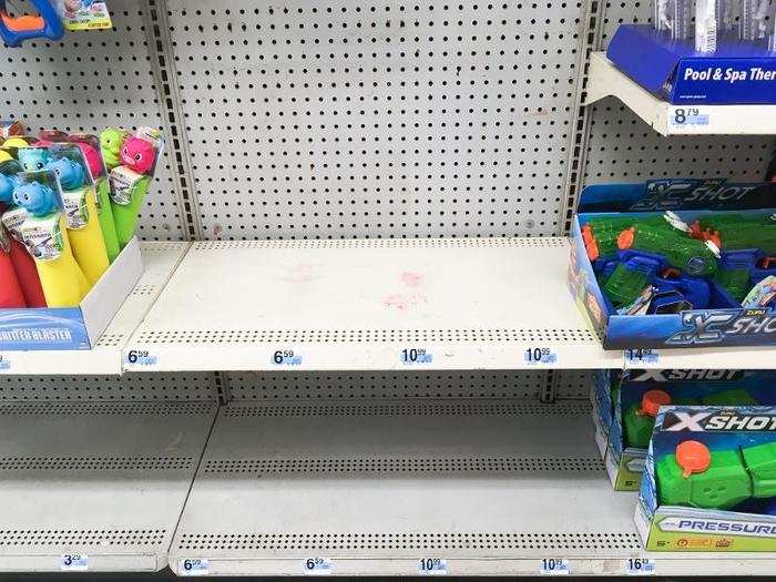 ... but a lot of shelves were stained and empty.