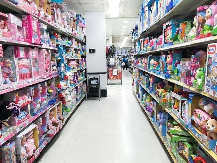 I eventually found my way to the toy aisles, which took up about a third of the floor. It was clean and well-stocked, for the most part ...