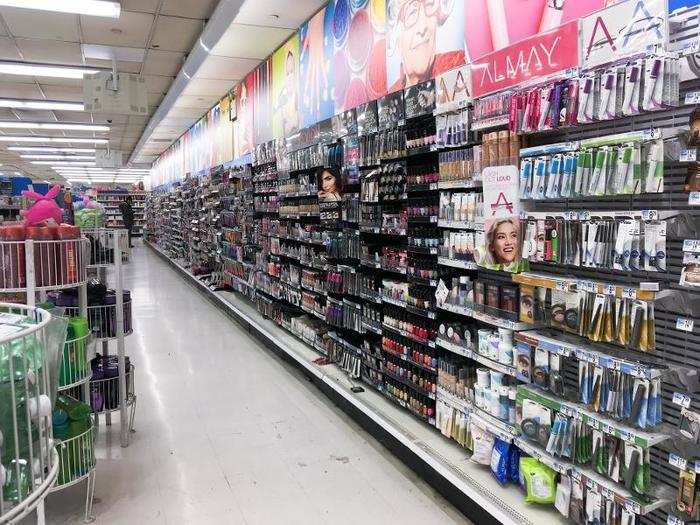 The first floor of the store was reminiscent of a CVS or Rite Aid. It had every drugstore makeup and hair care brand, and the prices were about the same.