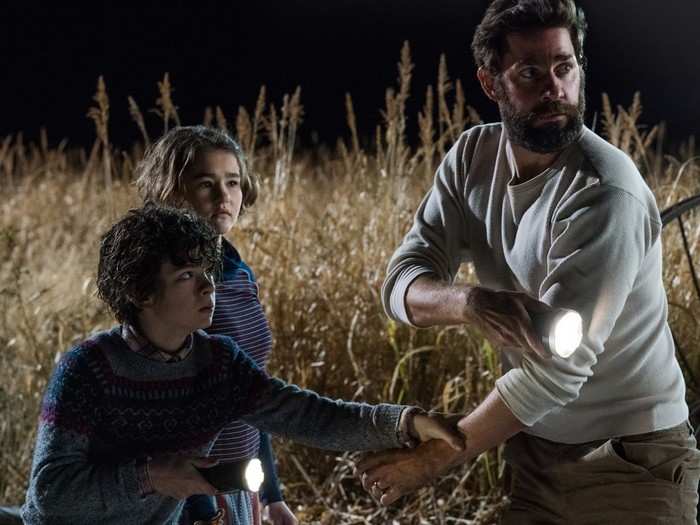 "Directed with first-rate visual flair by John Krasinski (who knew?), this riveting near-silent thriller exudes the despair of a broken world with the concision of a Cormac McCarthy novel folded into a simplistic B-movie premise."