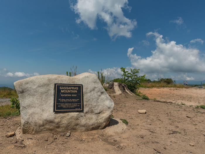 29. South Carolina — Sassafras Mountain, 3,560 feet above sea level