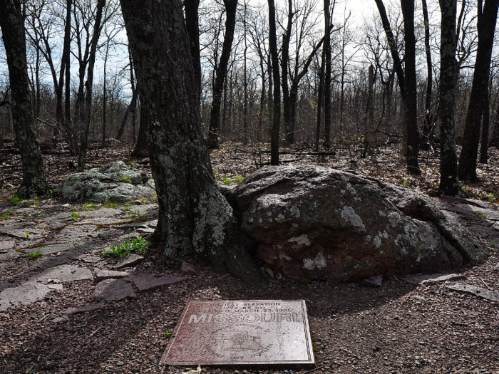 41. Missouri — Taum Sauk Mountain, 1,772 feet above sea level