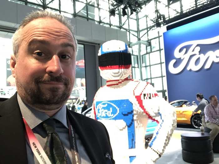 There was a Ford race-car driver — made entirely of Legos.