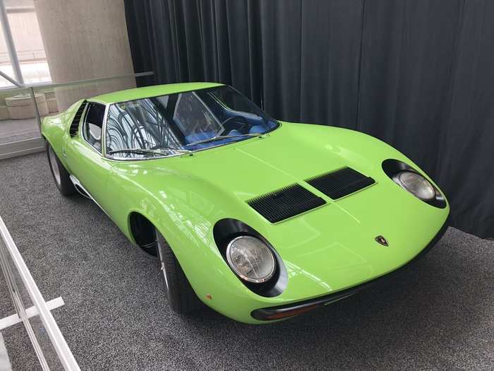 The Lamborghini Miura is a beloved beauty, with a design by the legendary 	Marcello Gandini.