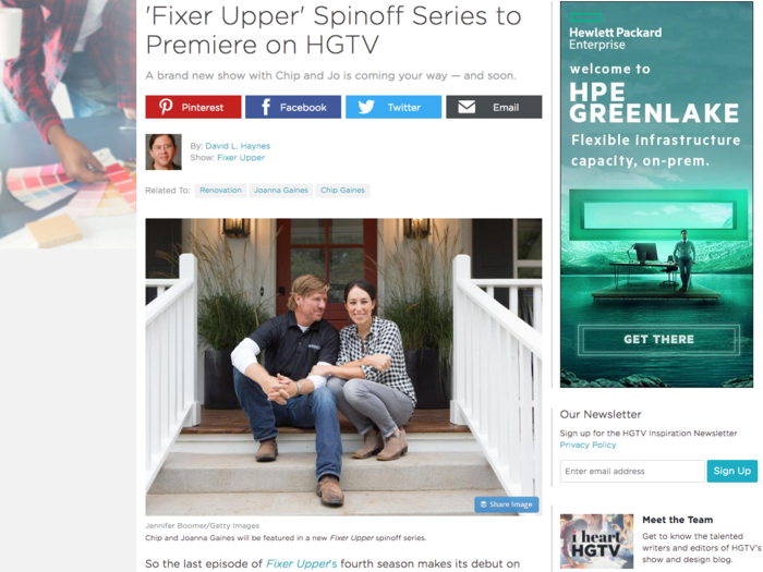 A spinoff show, “Fixer Upper: Behind the Design,” will debut April 10, featuring a deeper dive into previous reno projects. “I can’t wait to show our fans how every piece of the design comes together before the final reveal,” Joanna said in a press release. “I want to nail every detail so that, when we walk away, Chip and I know we’ve given a family the one-of-a-kind home of their dreams.”