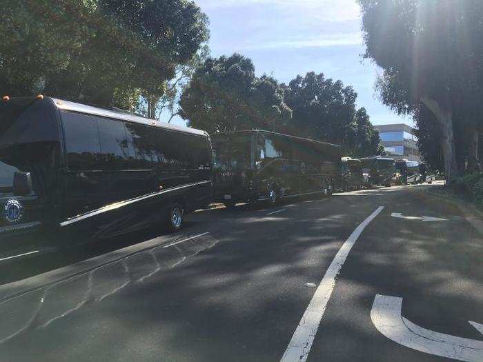 Charter buses arrived to shuttle YouTube employees away from the campus, after the scene was declared safe by law enforcement. However, employees apparently weren