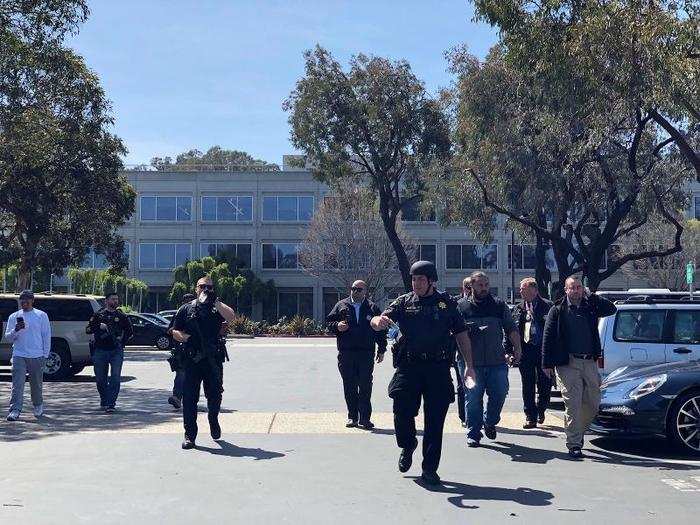 At around 2:35 p.m., police told Business Insider reporters on the scene that there was an active shooter situation and that they would not let anyone leave the parking lot. "No one can leave. Thank you. There is a suspect outstanding. You guys are in a safe space," an officer told them.