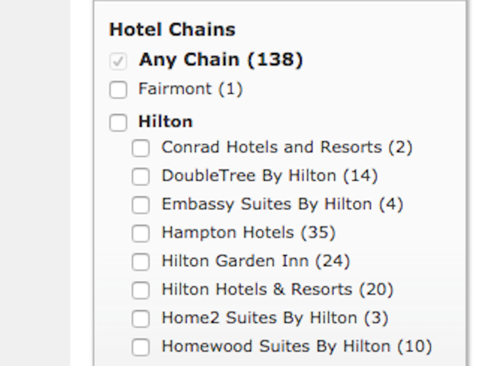 ... or by hotel chain names.