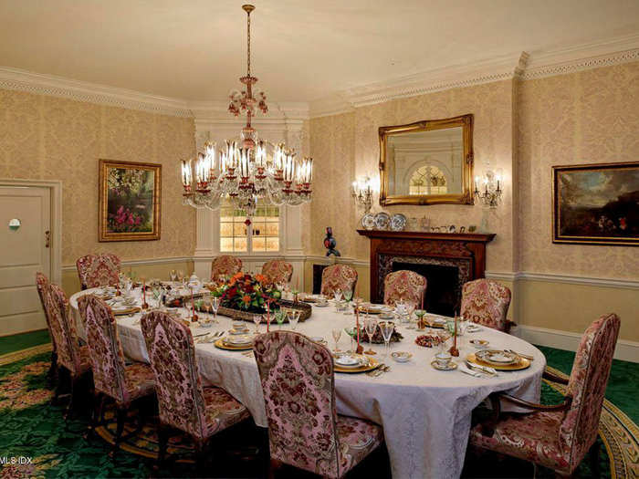 The dining room can accommodate full dinner parties.
