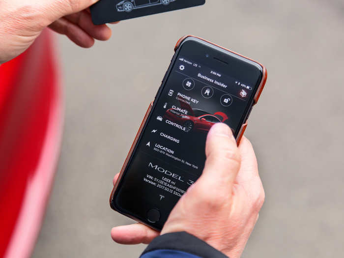 The smartphone app worked perfectly well. It can unlock and start the Model 3 and provide an owner with information about the vehicle.