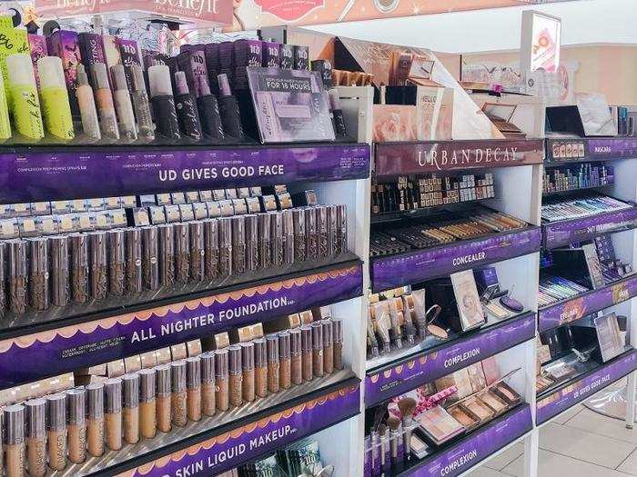 It also had a lot of products from popular high-end makeup brands like Urban Decay ...