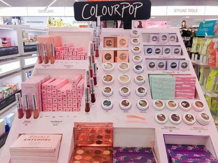 It even had a display from ColourPop, a UK-based cosmetics brand that was previously only available online.