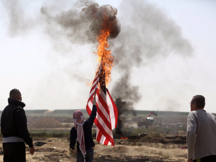 Israel is not the only target of the protests. Many Palestinians are angry at the US for supporting Israel