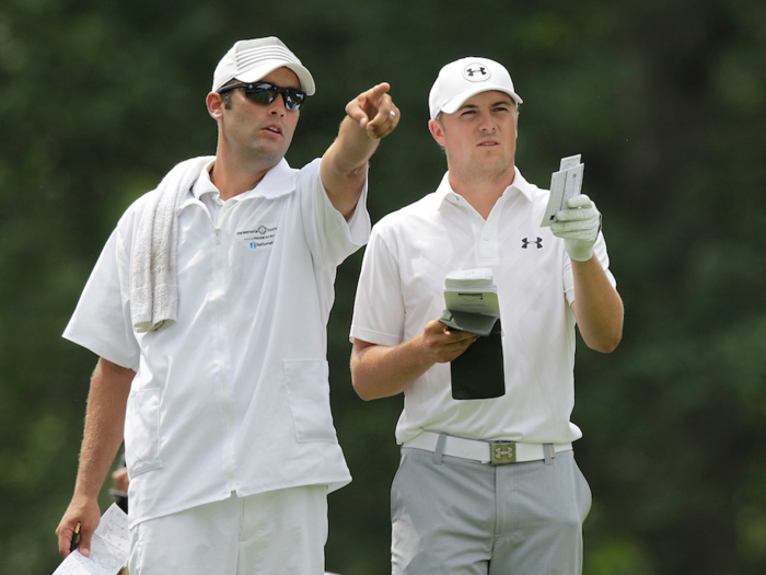 Spieth has been so successful that his caddie, a former math teacher, has made around $5 million.