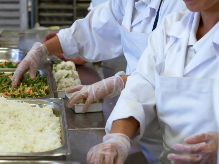 Airlines portion their food meticulously for a number of reasons. First, there