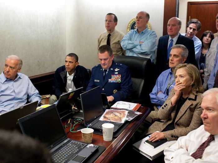 Obama was noted for his intense focus in the famous photo 