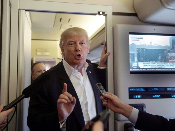 This photo of Trump led people to believe he only cared about how he came off on TV.