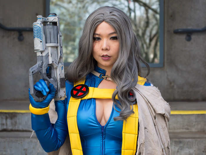 We saw two versions of Cable, an "X-Men" mutant character who will be the villain of the "Deadpool" sequel. The first, a femme version, was played by cosplayer Jade Li.