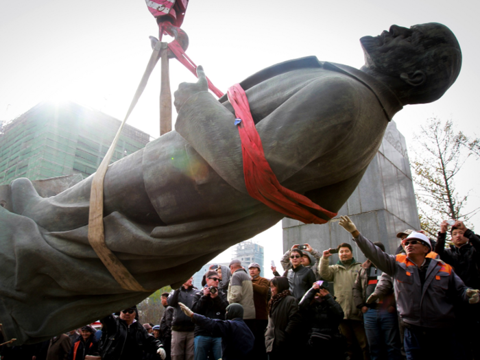 Mass demonstrations helped overthrow the communist rule in 1990, and the last statue of Lenin in Ulaanbaatar was torn down in 2012.