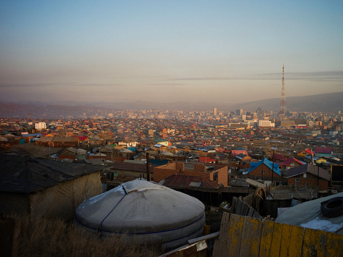 Ulaanbaatar suffers from heavy air pollution from the coal it burns for heating and cooking.