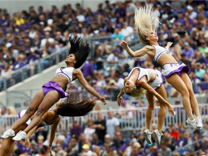 According to The Times, cheerleaders for the Baltimore Ravens can