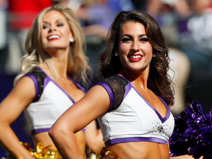 Baltimore Ravens cheerleaders also must go through regular weigh-ins. A former Baltimore Ravens cheerleader told Deadspin that "failure to comply with body weight and/or appearance guidelines could result in suspension from the team or game day suspensions."