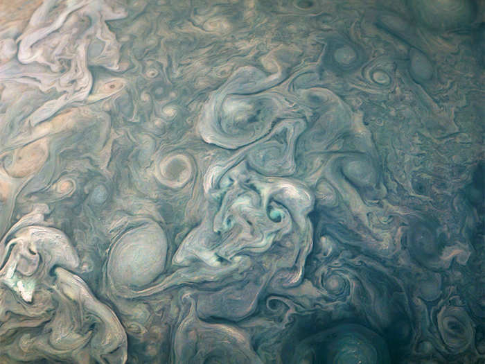 Chemicals like ammonia, which float high into Jupiter