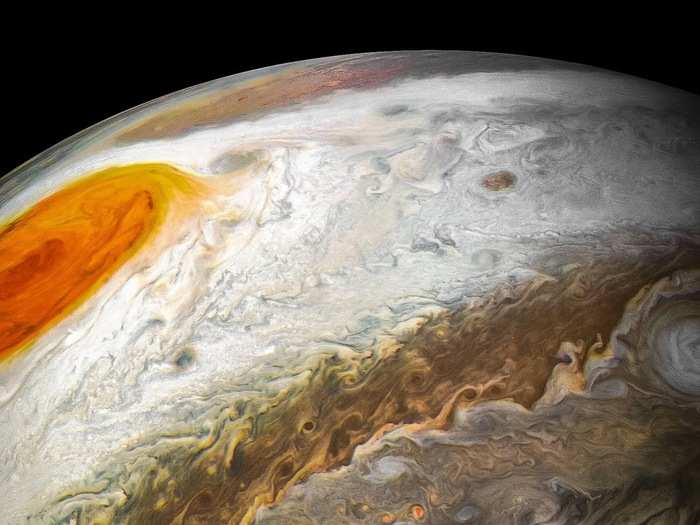 Juno last saw the Great Red Spot, which could easily contain planet Earth, in July 2017, during its seventh perijove.