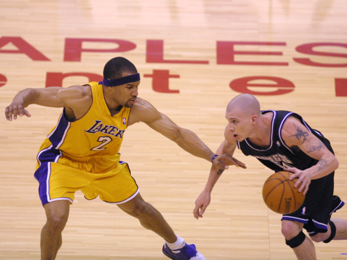 Derek Fisher was another role player who had been a part of all three Lakers titles, playing at point guard.