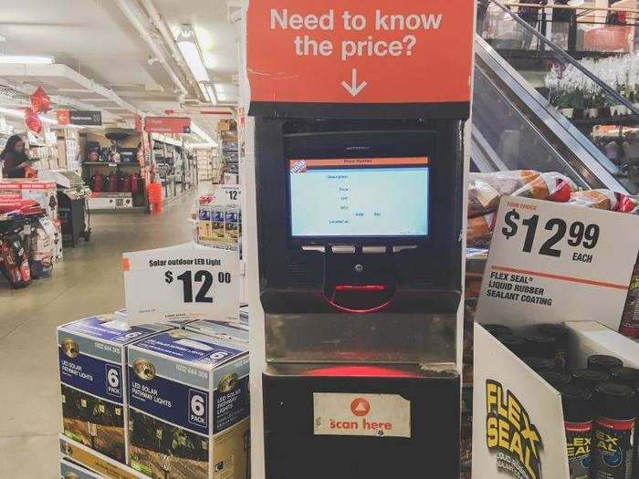 There were price scanners available throughout the store to check how much items cost before getting to the register. The prices between Home Depot and Lowe