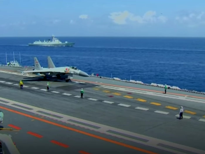 Where he watched four J-15s take off from the Liaoning.