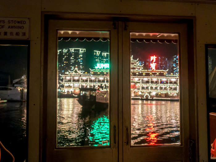 Jumbo Kingdom came into view as the actors finished their performance. The partygoers applauded as we docked. A few were dressed in 1930s-era outfits evoking the party