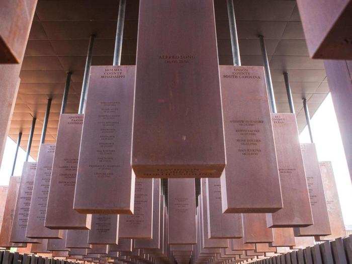 When visitors go into the memorial, the blocks hang over their heads.