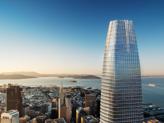 The newly built Salesforce Tower is the tallest thing in San Francisco, and the company