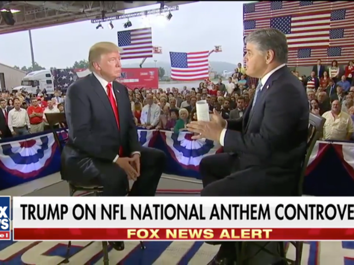 Hannity has defended a number of Trump