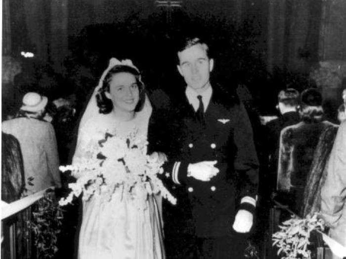 On January 6, 1945, the couple married at the First Presbyterian Church in Rye, New York while George was on leave from war. He was 20 and she was 19.