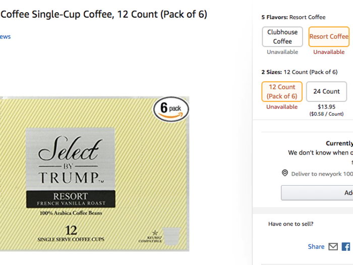 Two Rivers Coffee, the maker of Select by Trump coffee, stopped making the coffee pods last year. Sam Blaney from Two Rivers Coffee told the Washington Post the decision was made due to a lack of sales.