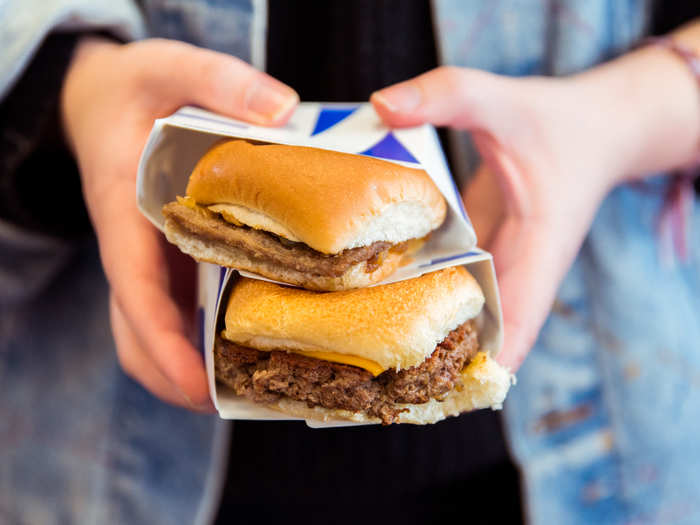 We first tried the Impossible burgers, which looked much thicker than White Castle